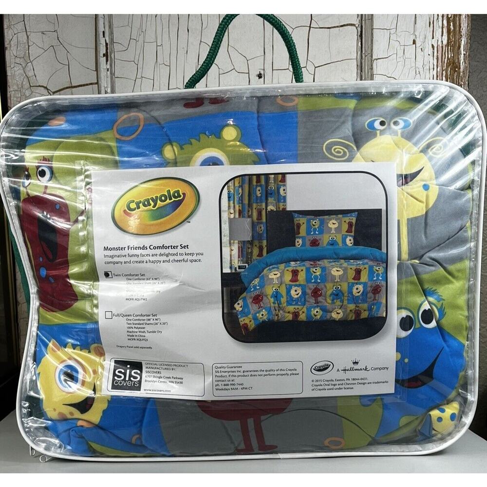 Crayola Dream In Color Bedding Collection Monster Friends Twin Comforter Set New